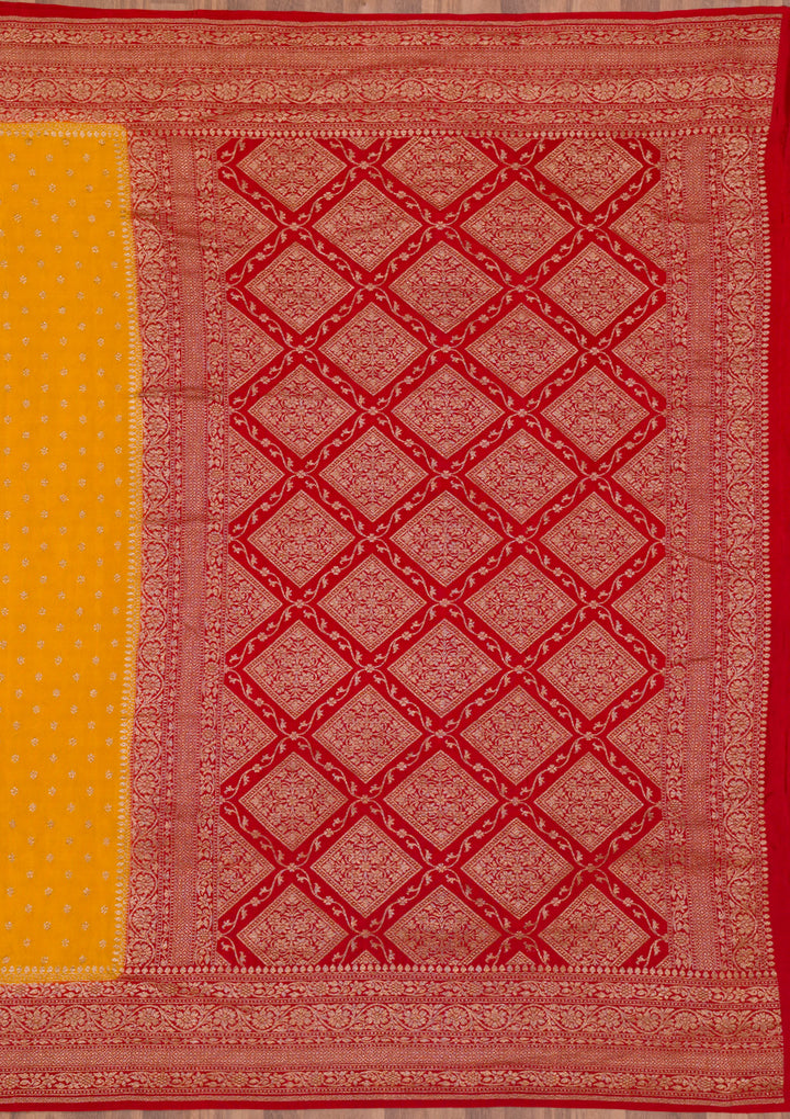 Mustard Zariwork Pure Silk Saree
