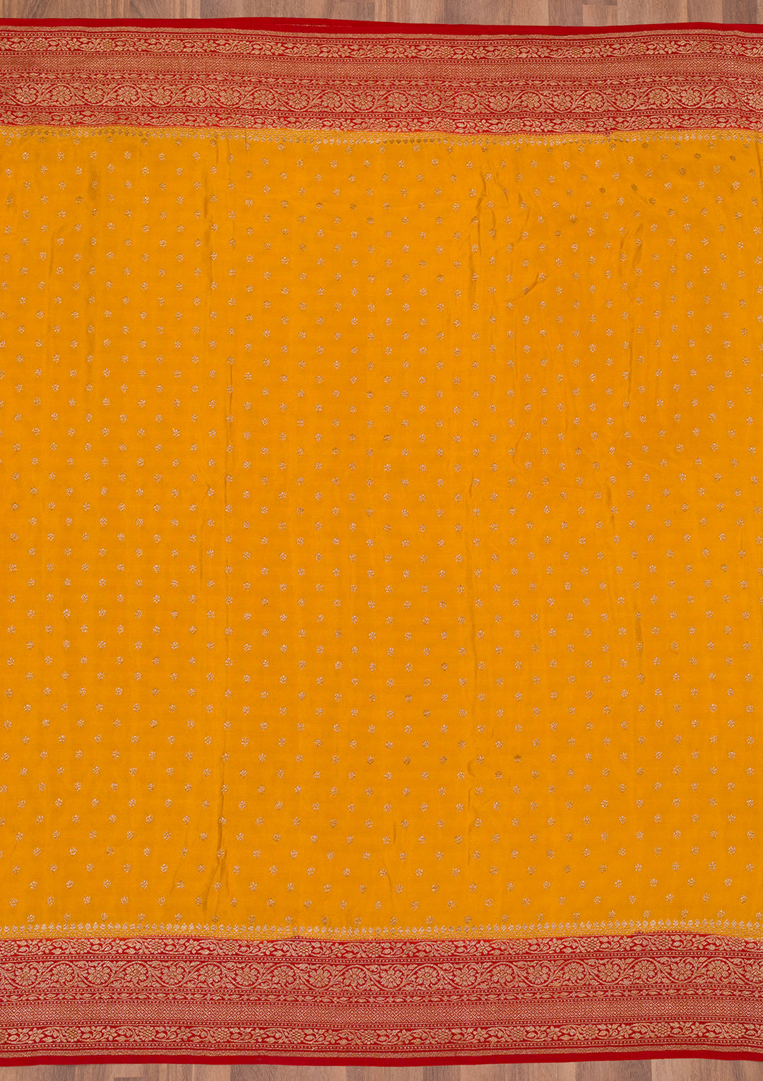 Mustard Zariwork Pure Silk Saree