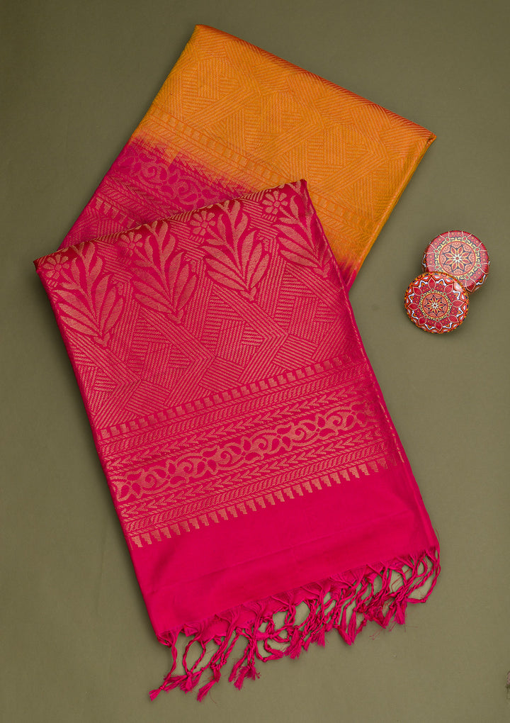 Mustard Zariwork Pure Silk Saree