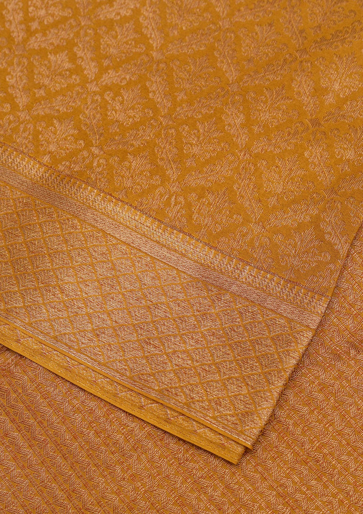 Mustard Zariwork Pure Silk Saree