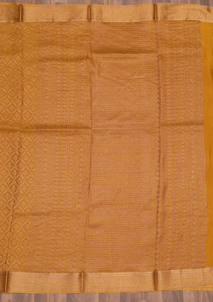 Mustard Zariwork Pure Silk Saree