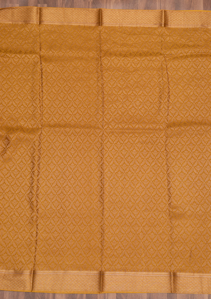 Mustard Zariwork Pure Silk Saree