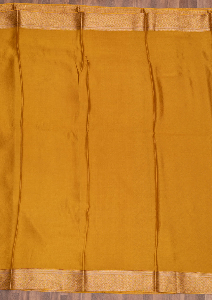 Mustard Zariwork Pure Silk Saree