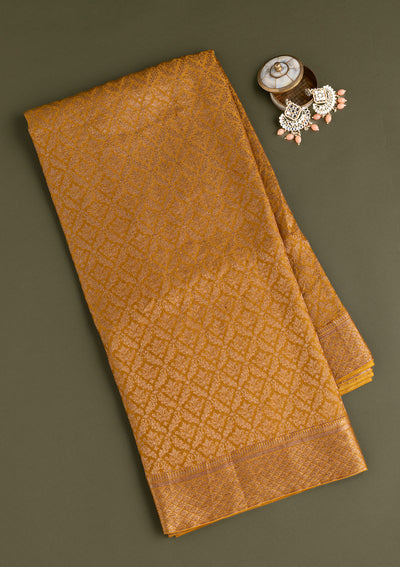 Mustard Zariwork Pure Silk Saree