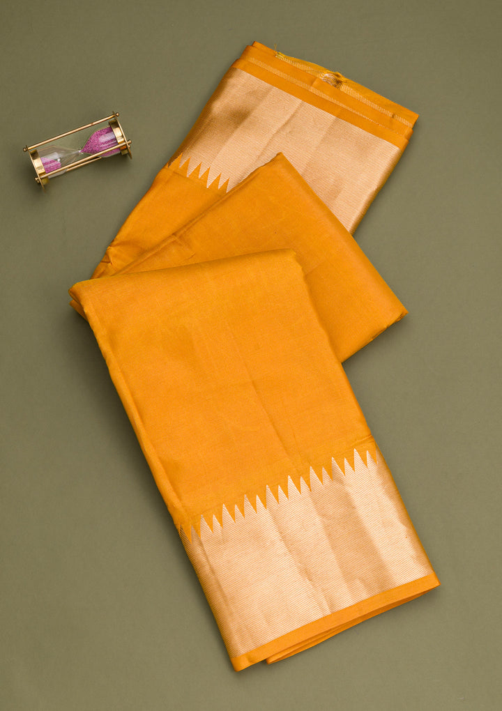 Mustard Zariwork Pure Silk Saree