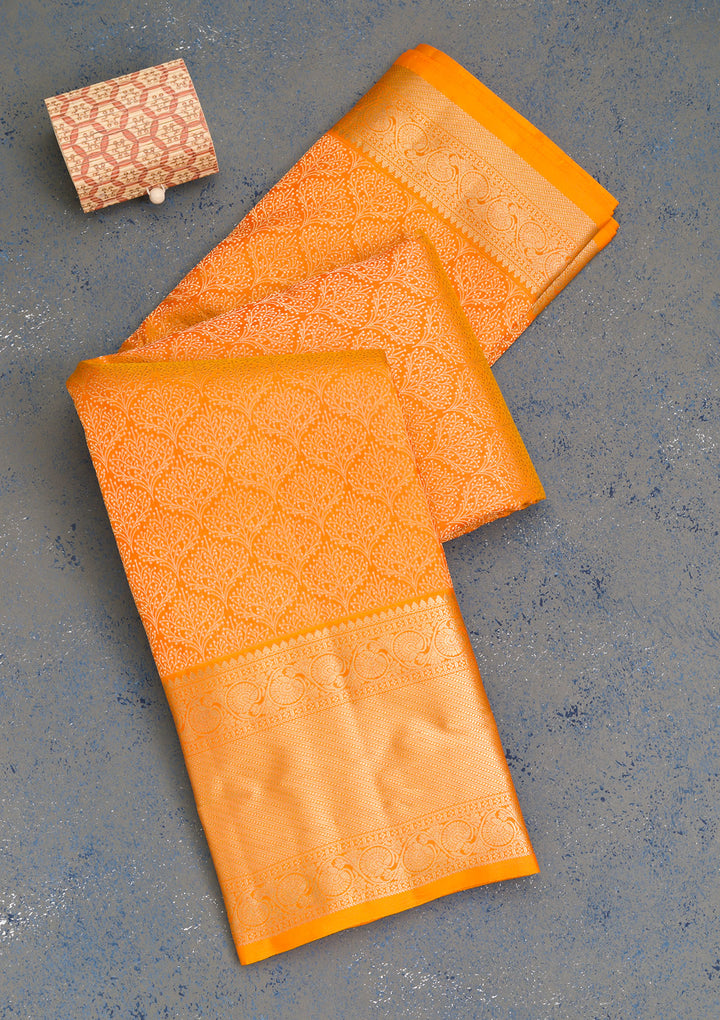 Mustard Zariwork Pure Silk Saree