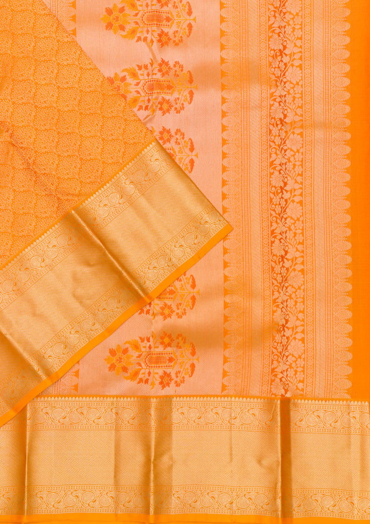 Mustard Zariwork Pure Silk Saree