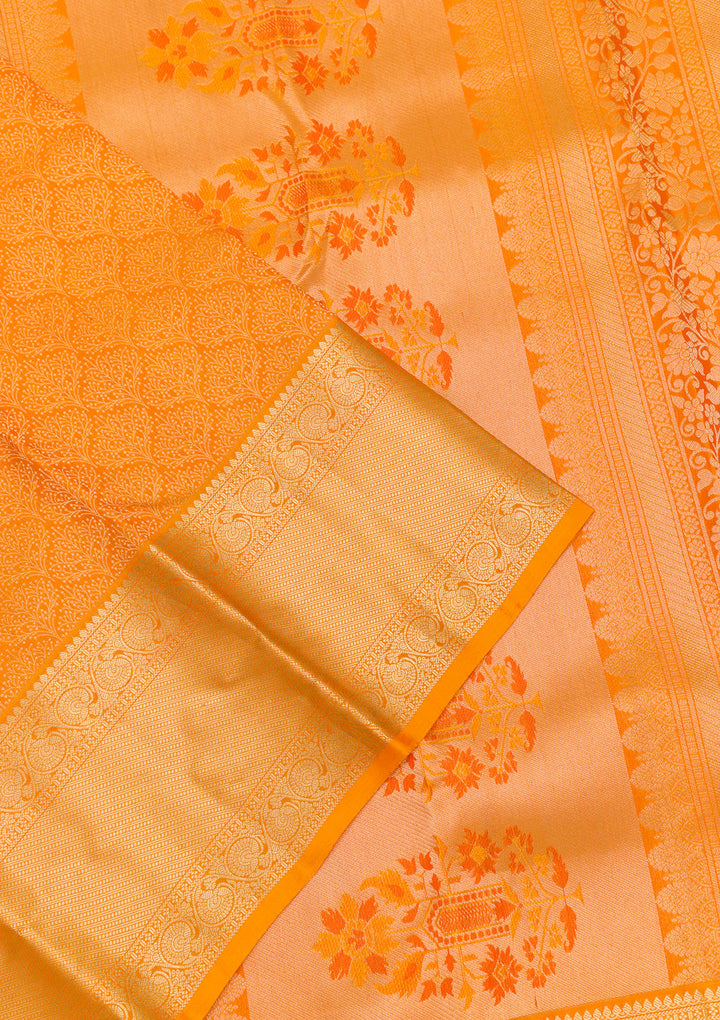 Mustard Zariwork Pure Silk Saree