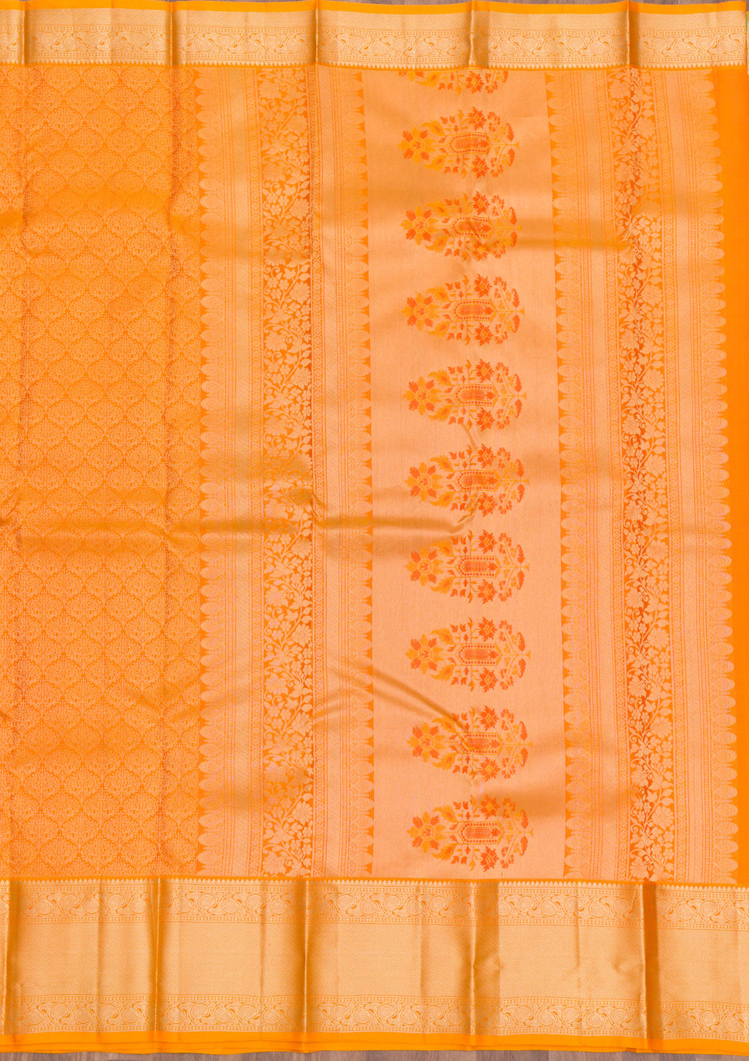 Mustard Zariwork Pure Silk Saree