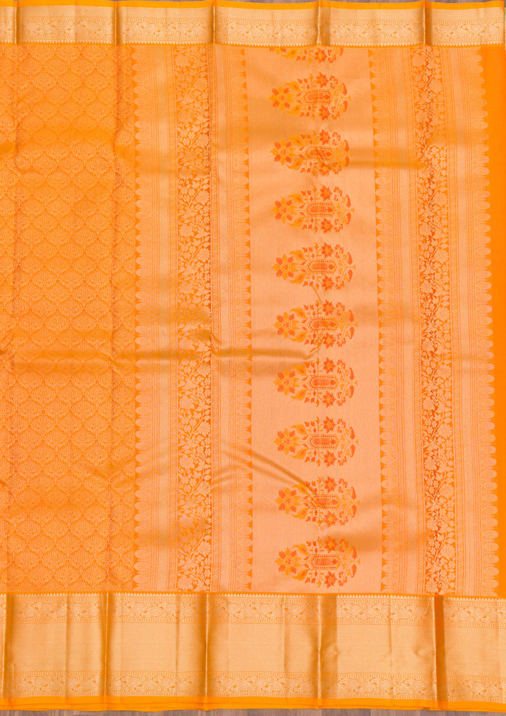 Mustard Zariwork Pure Silk Saree