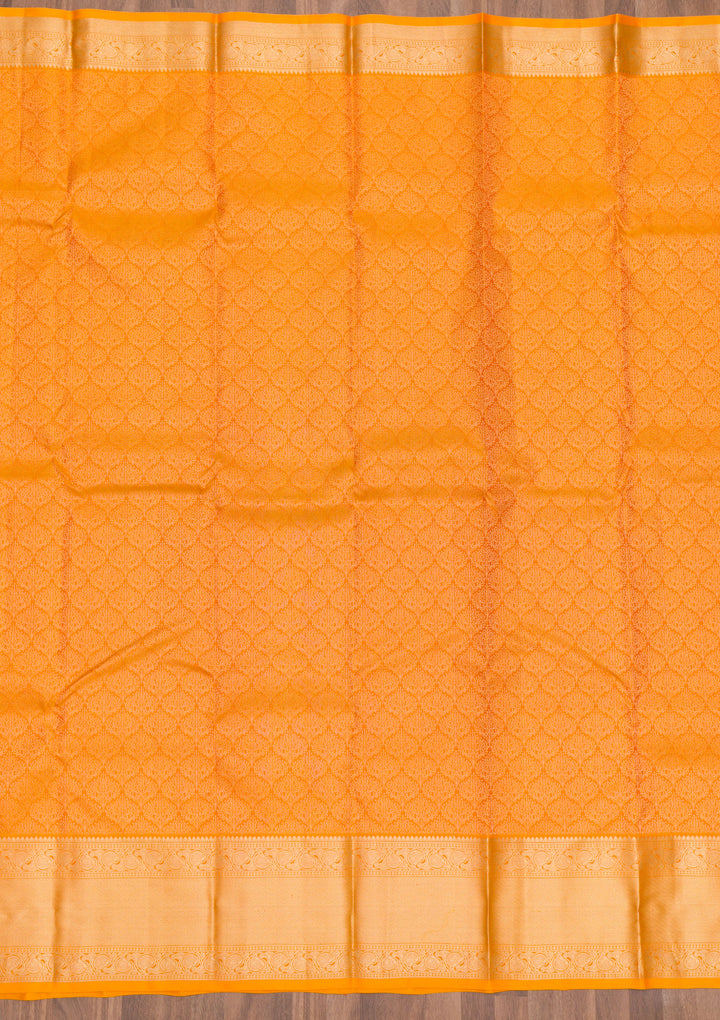 Mustard Zariwork Pure Silk Saree