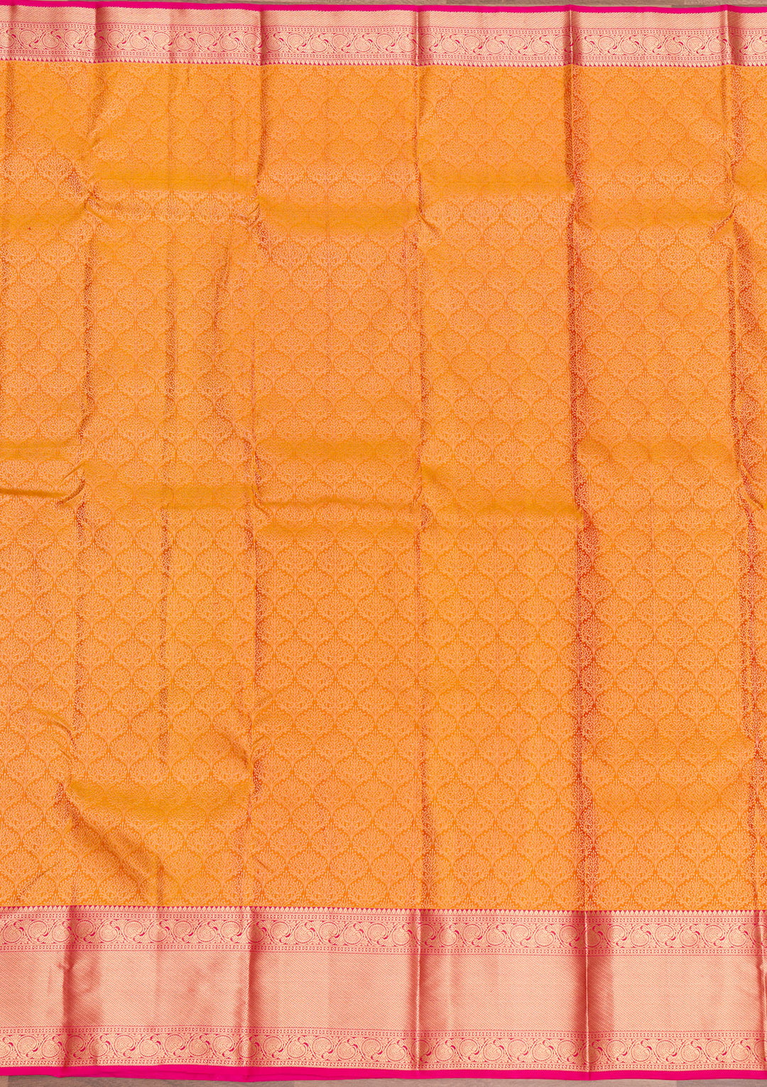 Mustard Zariwork Pure Silk Saree-Koskii