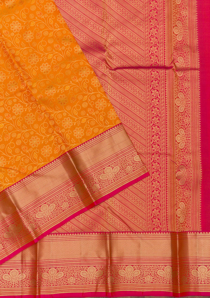 Mustard Zariwork Pure Silk Saree