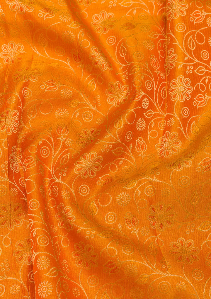 Mustard Zariwork Pure Silk Saree