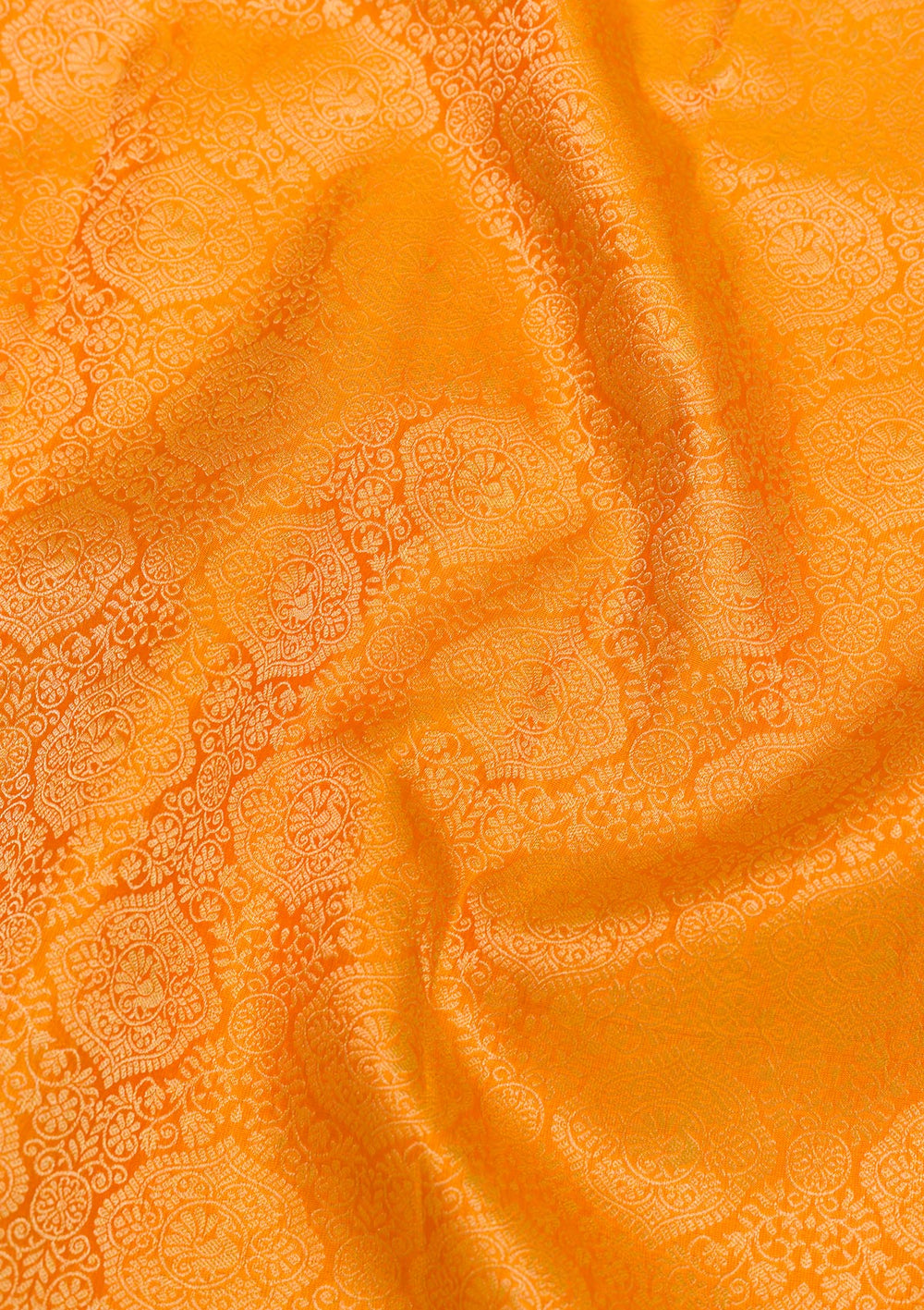 Mustard Zariwork Pure Silk Saree-Koskii