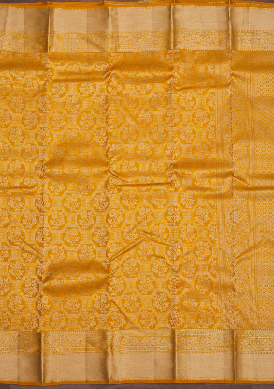 Mustard Zariwork Pure Silk Saree