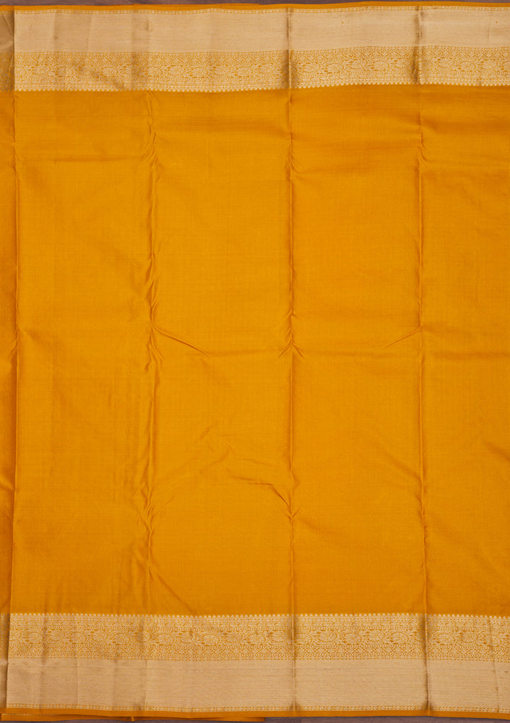 Mustard Zariwork Pure Silk Saree