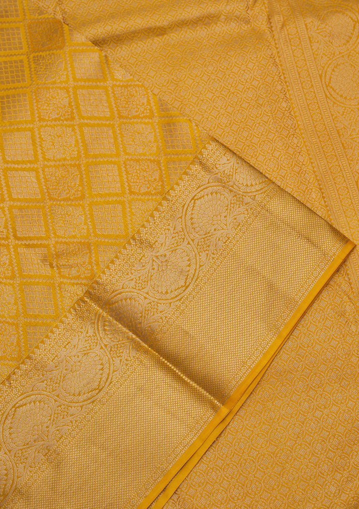 Mustard Zariwork Pure Silk Saree