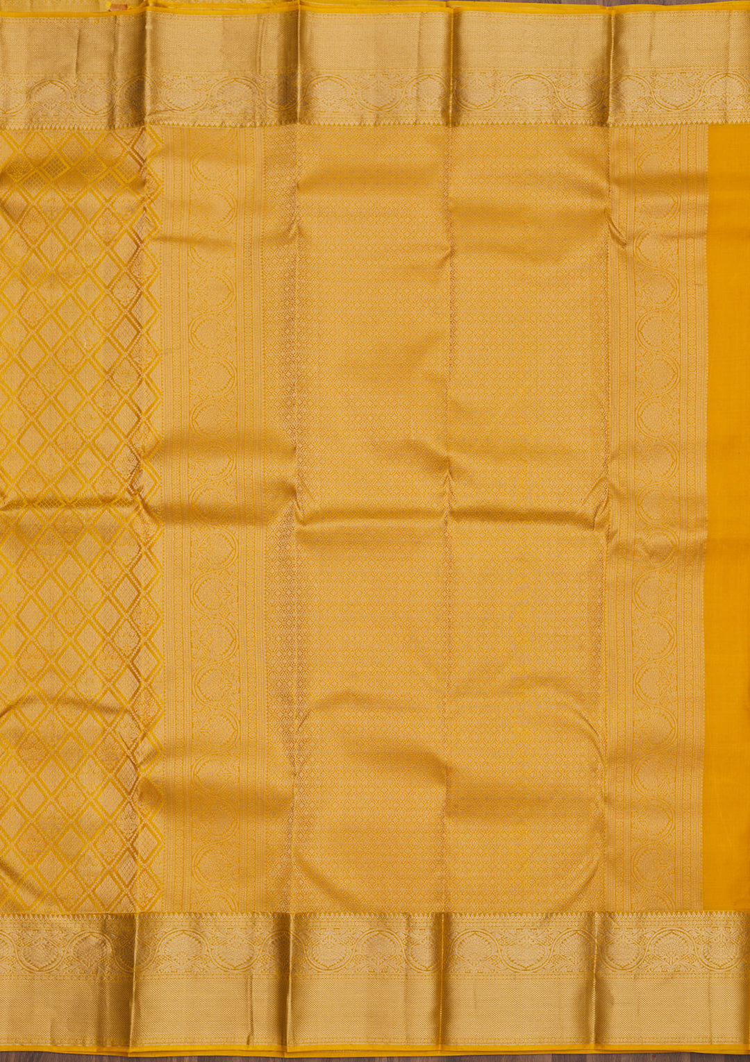 Mustard Zariwork Pure Silk Saree