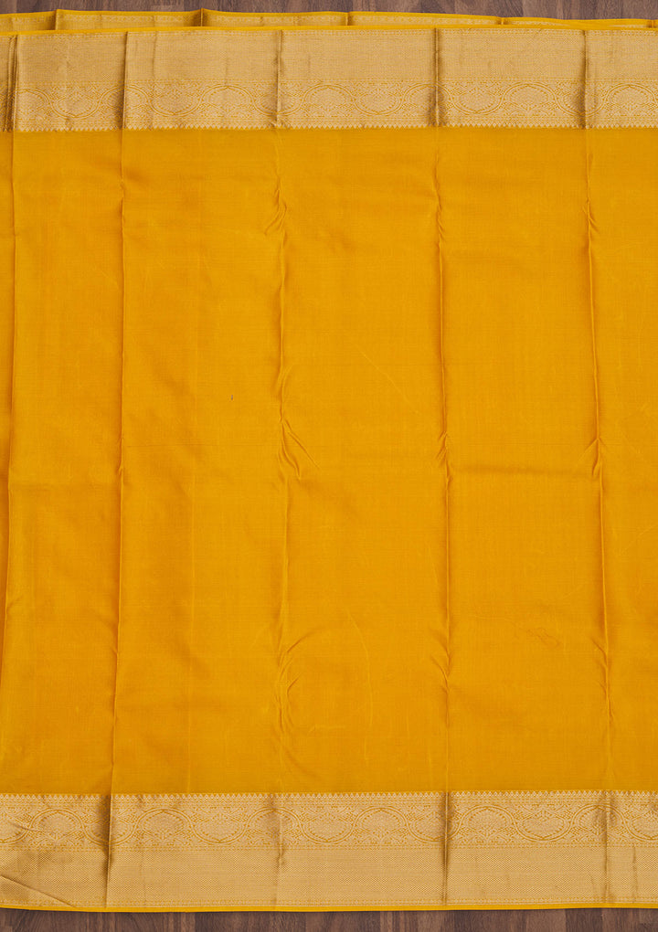Mustard Zariwork Pure Silk Saree