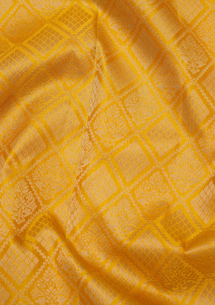 Mustard Zariwork Pure Silk Saree