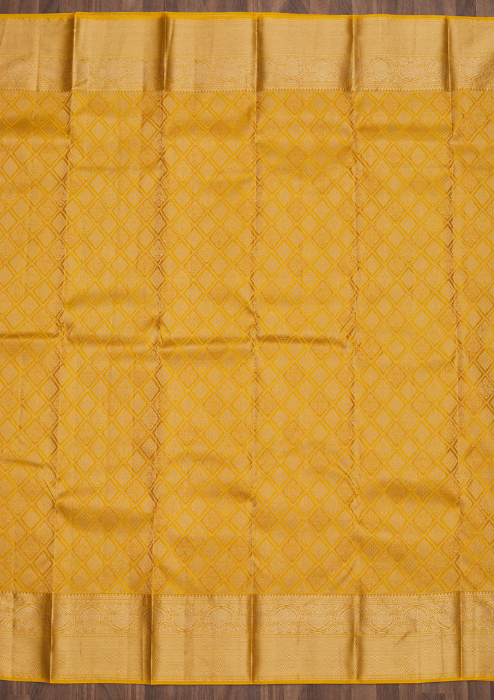 Mustard Zariwork Pure Silk Saree