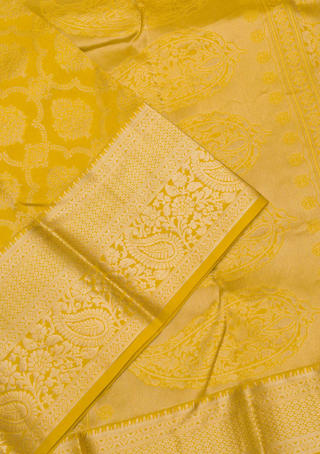 Mustard Zariwork Pure Silk Saree