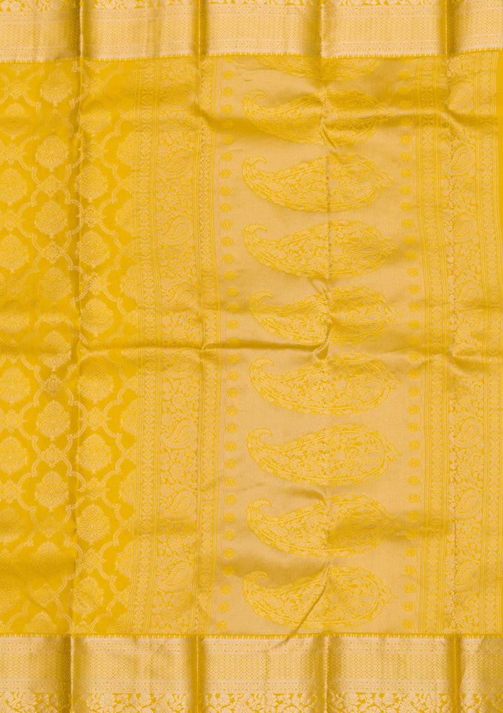 Mustard Zariwork Pure Silk Saree