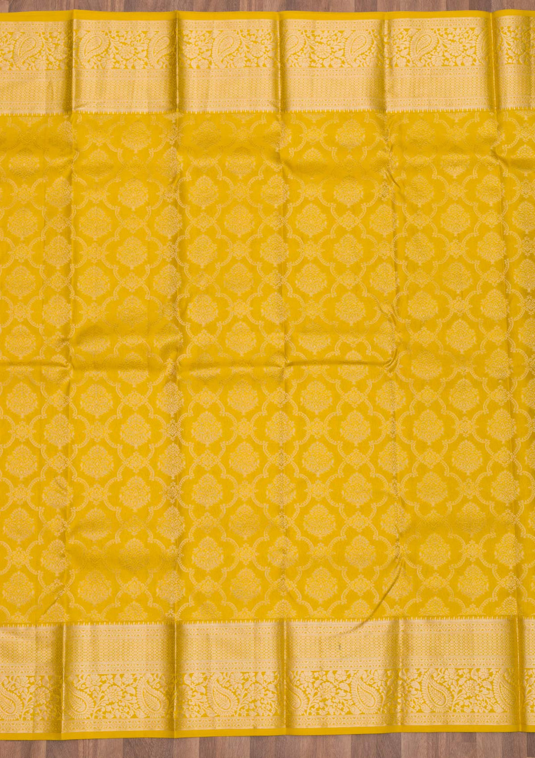 Mustard Zariwork Pure Silk Saree