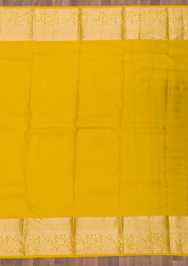 Mustard Zariwork Pure Silk Saree