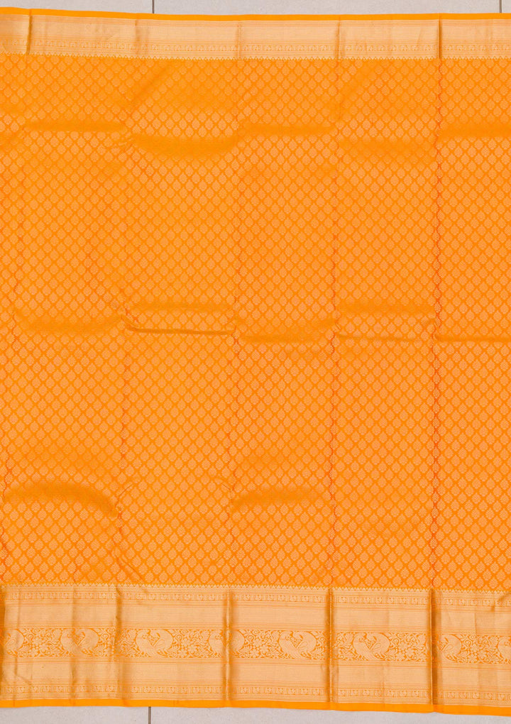 Mustard Zariwork Banarasi Pure Silk Saree