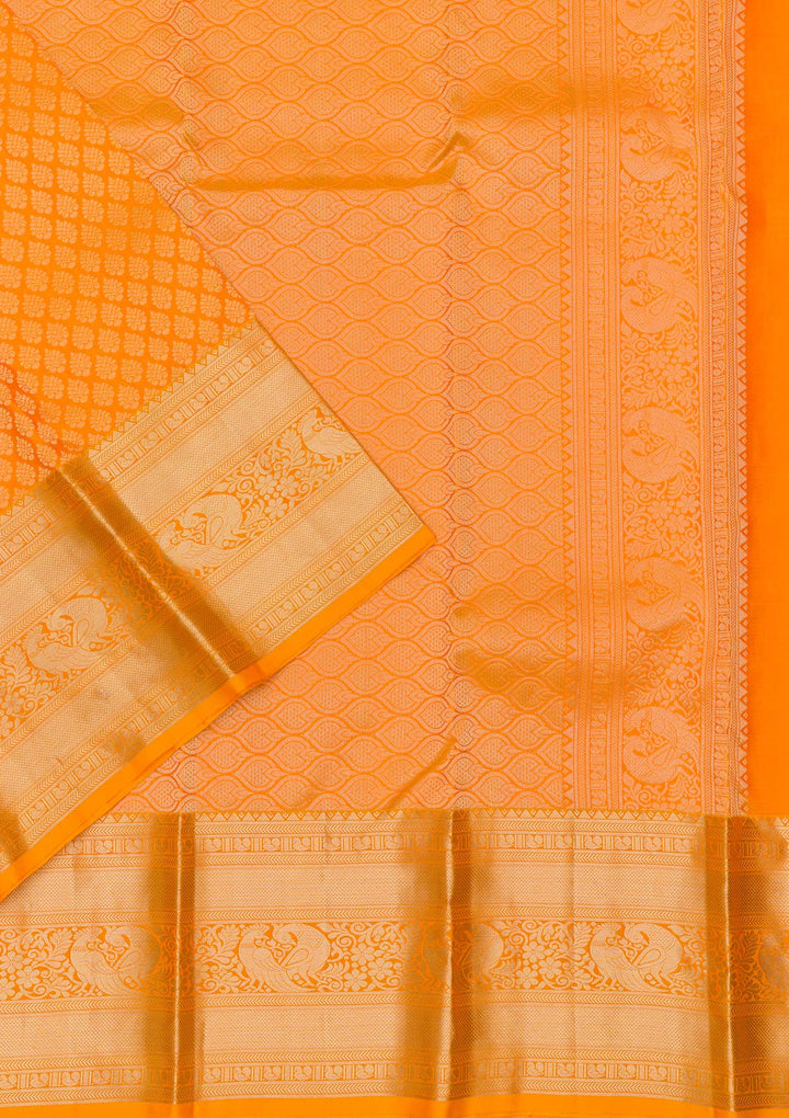 Mustard Zariwork Banarasi Pure Silk Saree