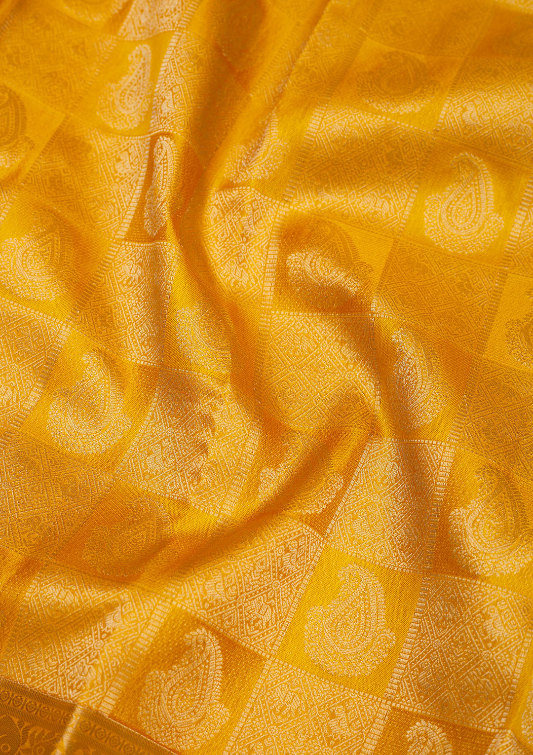 Mustard Zariwork Pure Silk Saree