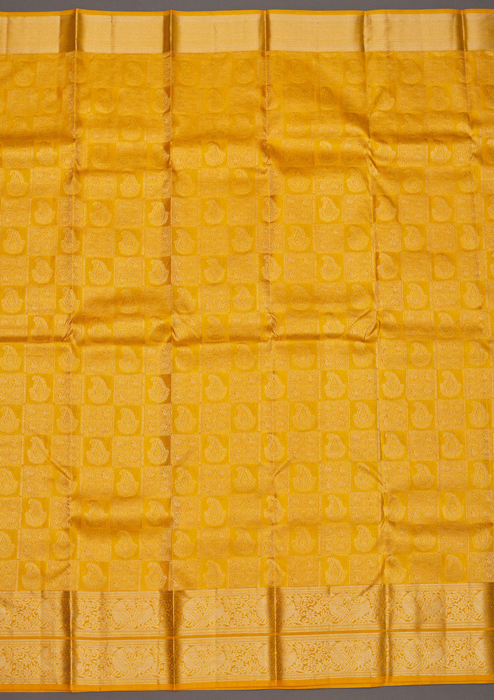 Mustard Zariwork Pure Silk Saree