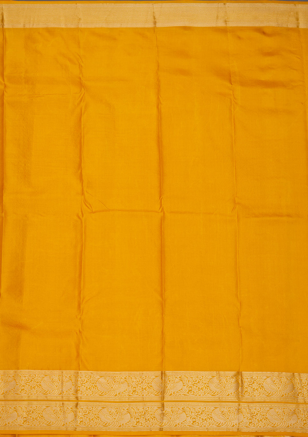 Mustard Zariwork Pure Silk Saree