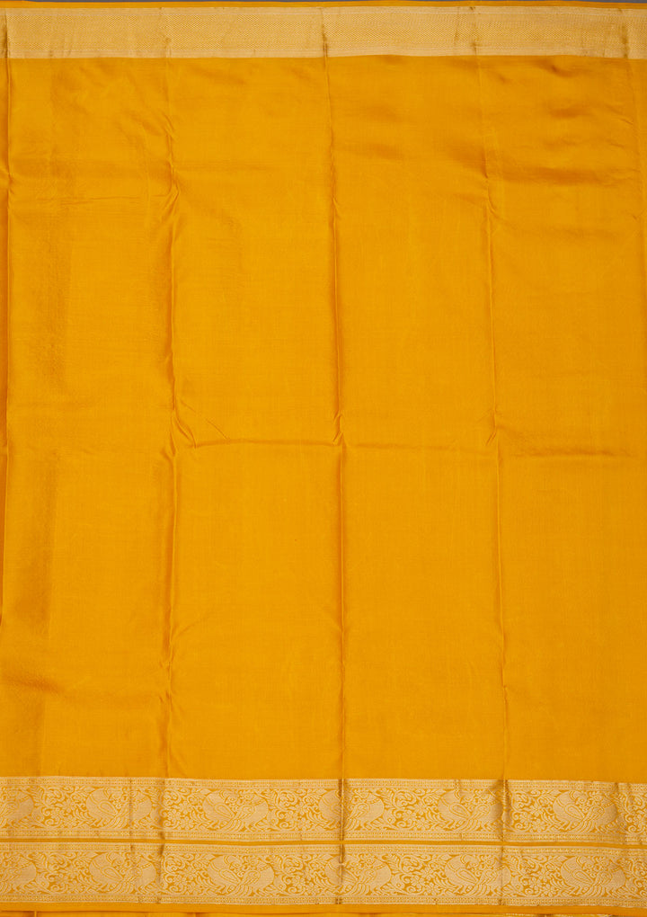 Mustard Zariwork Pure Silk Saree