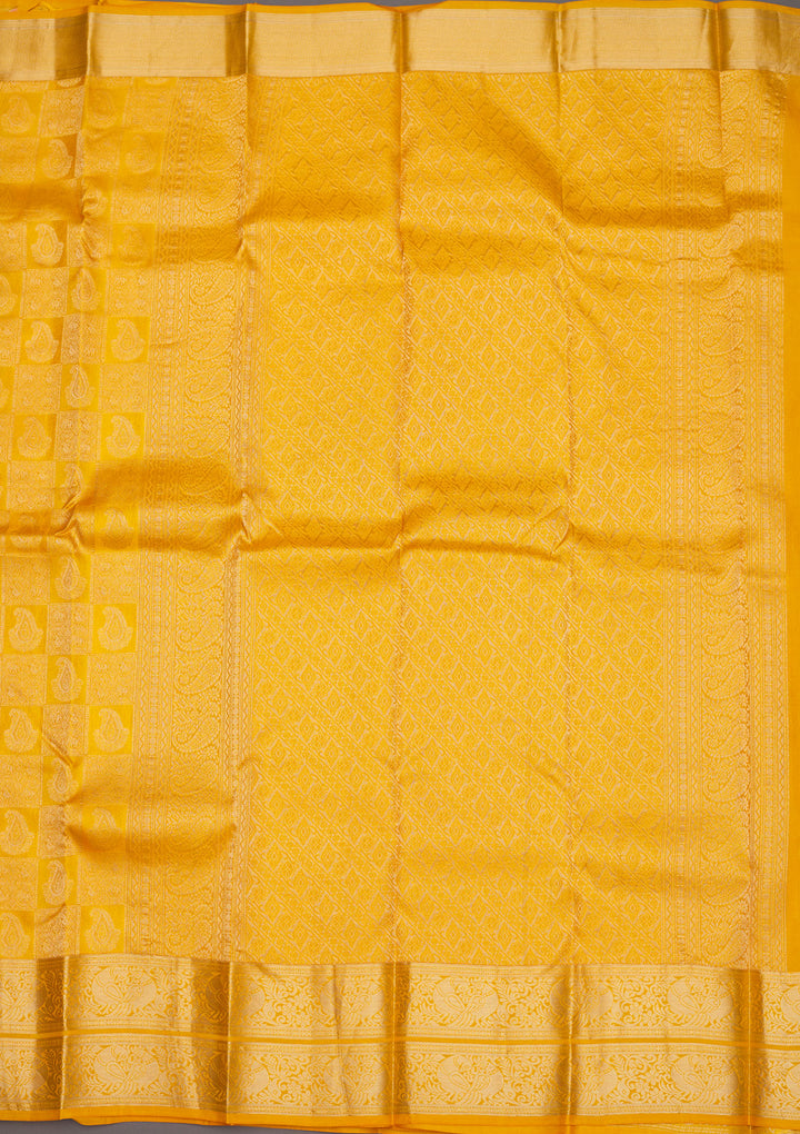 Mustard Zariwork Pure Silk Saree