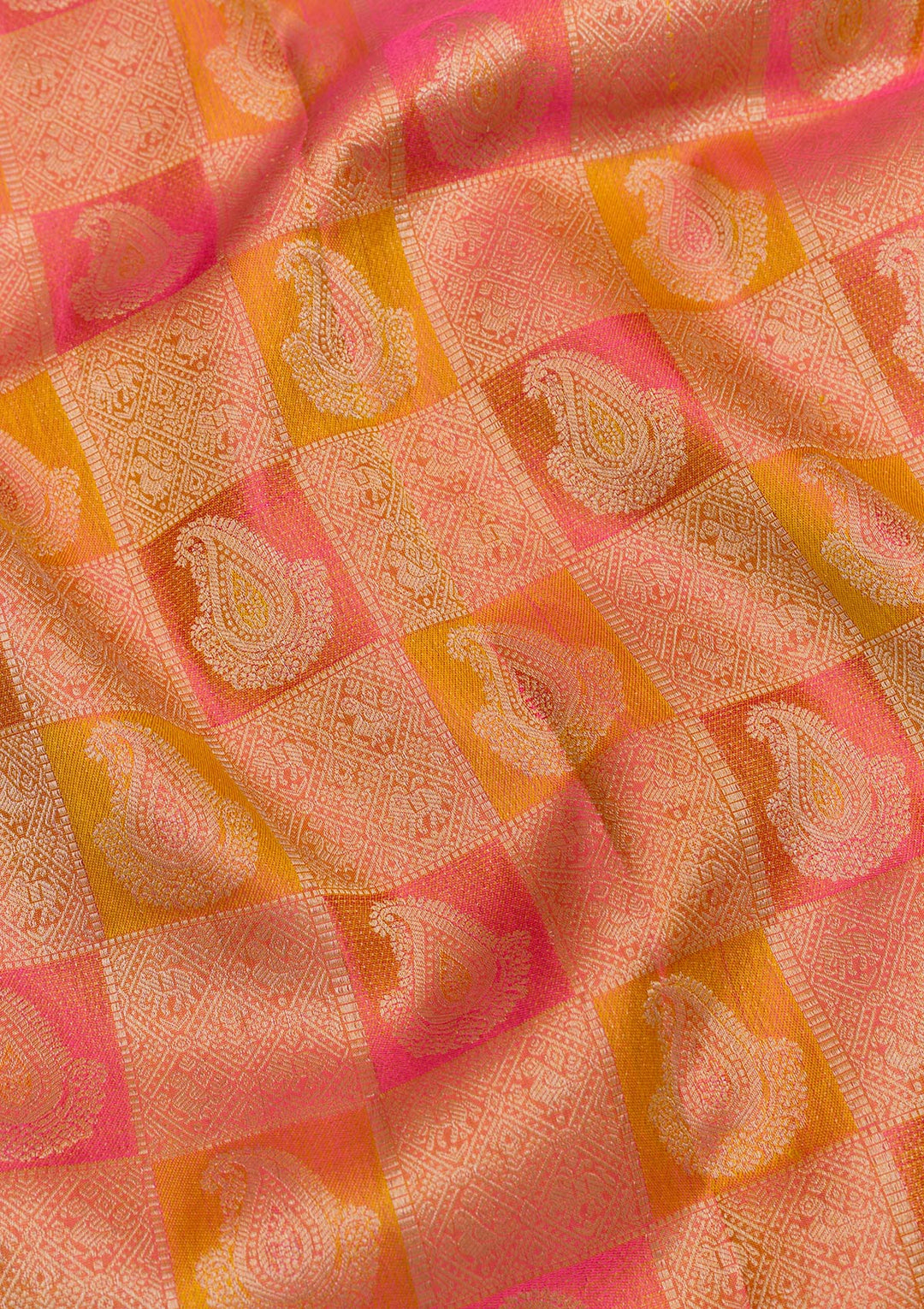 Mustard Zariwork Kanjivaram Pure Silk Saree