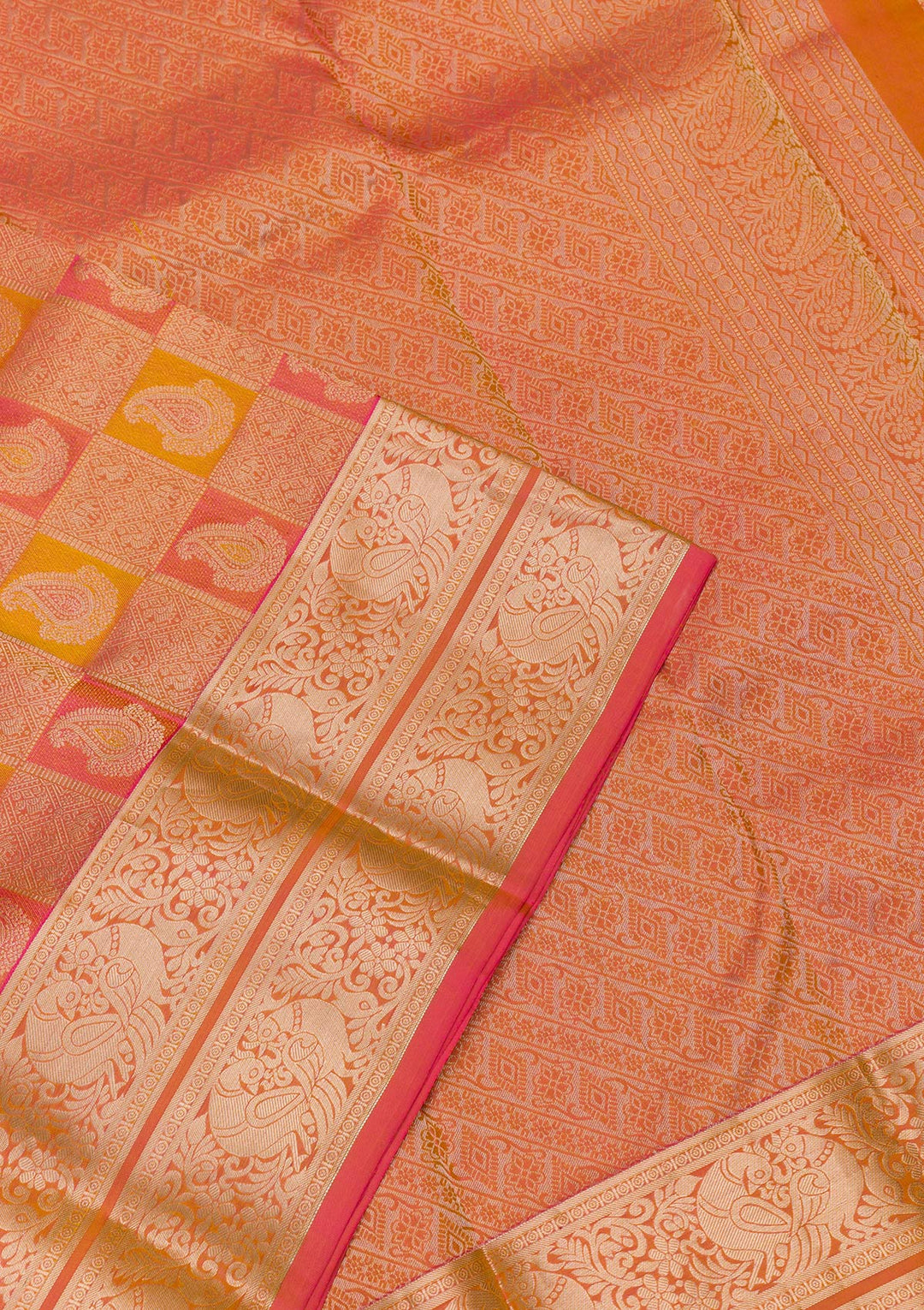 Mustard Zariwork Kanjivaram Pure Silk Saree