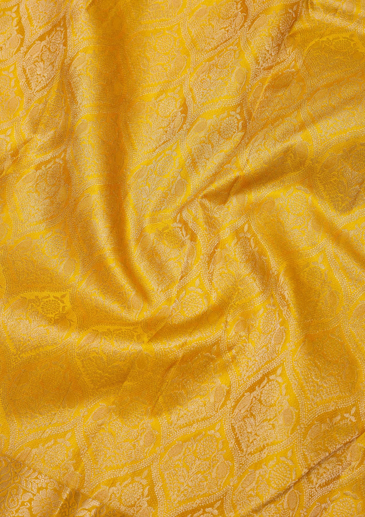 Mustard Zariwork Pure Silk Saree
