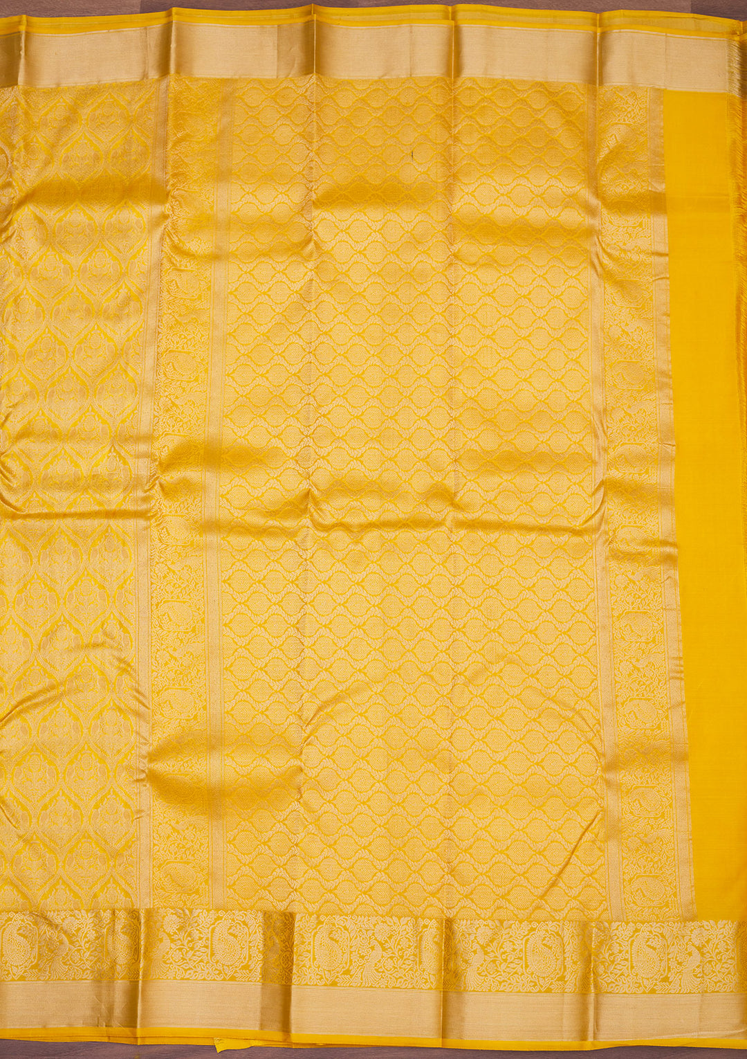 Mustard Zariwork Pure Silk Saree