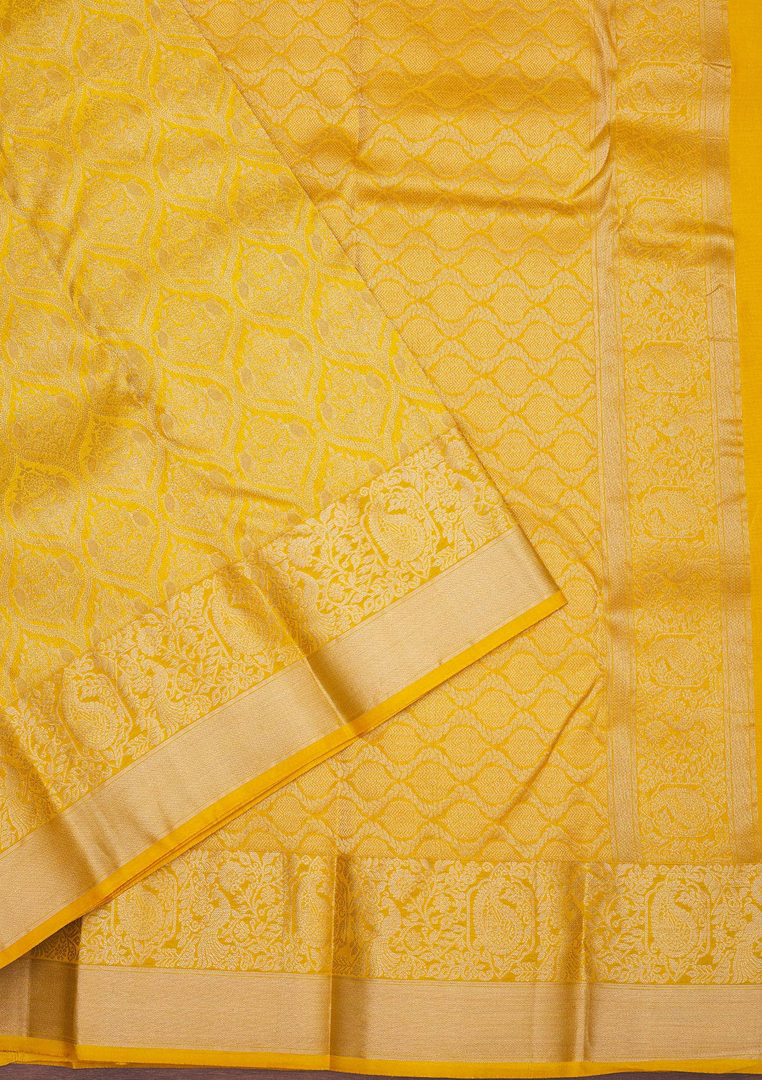 Mustard Zariwork Pure Silk Saree