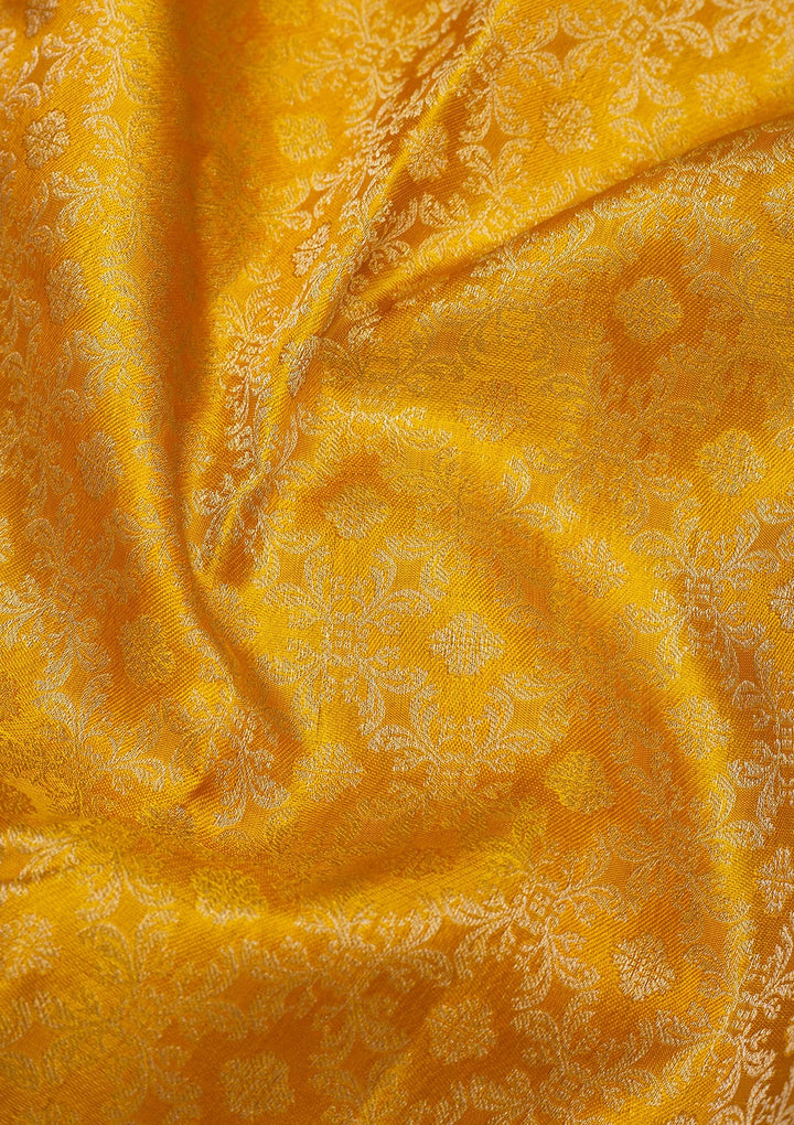 Mustard Zariwork Pure Silk Saree