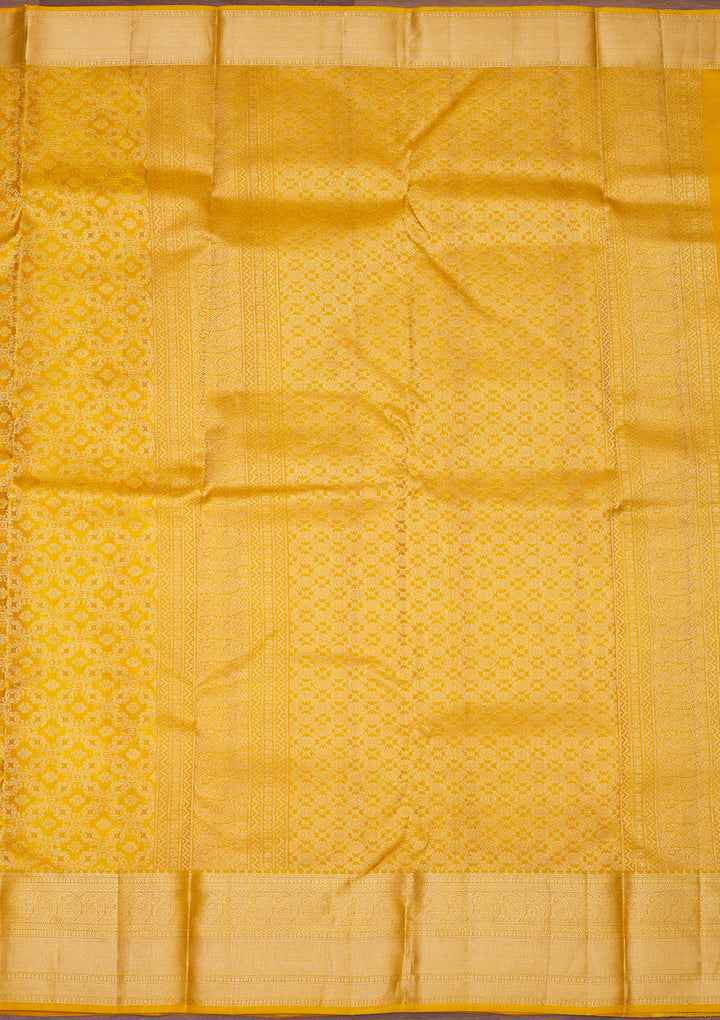 Mustard Zariwork Pure Silk Saree