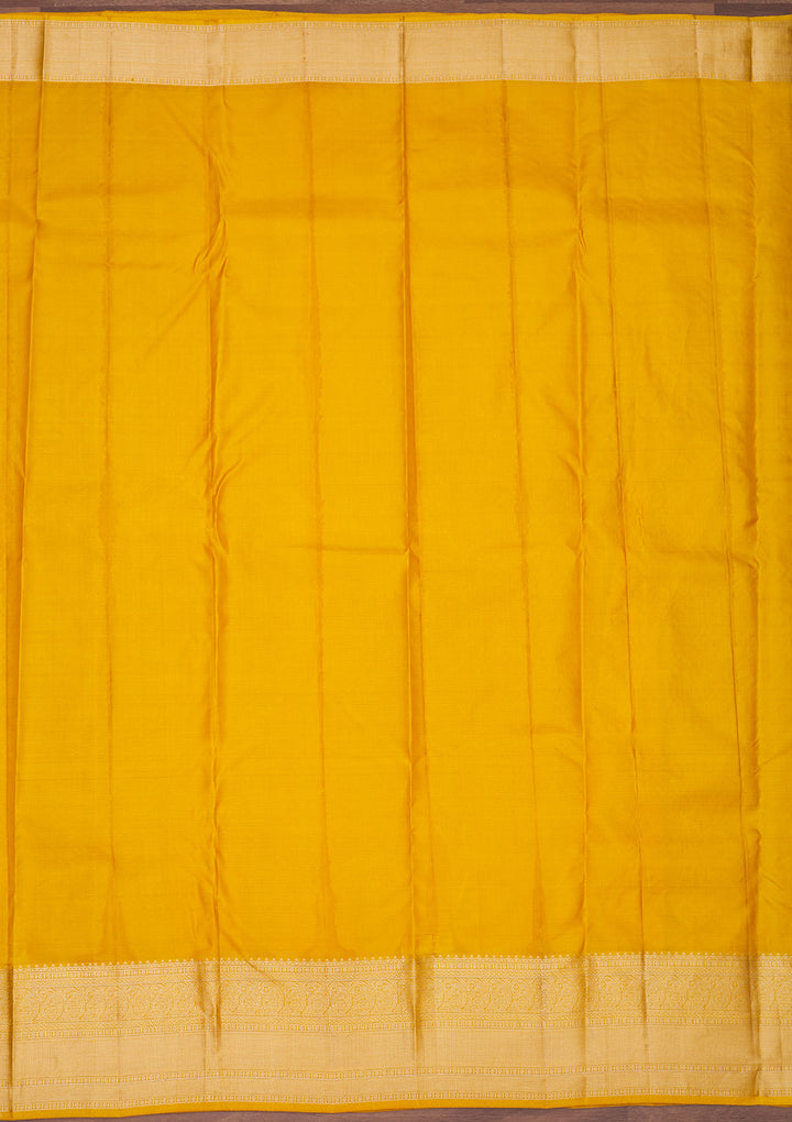 Mustard Zariwork Pure Silk Saree