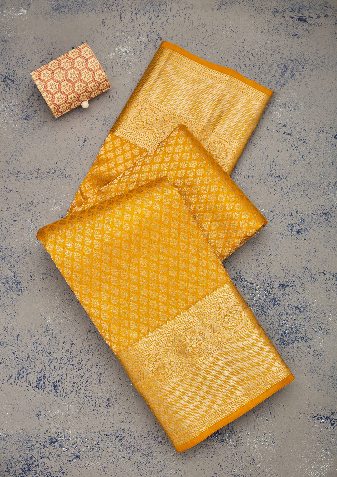 Mustard Zariwork Pure Silk Saree