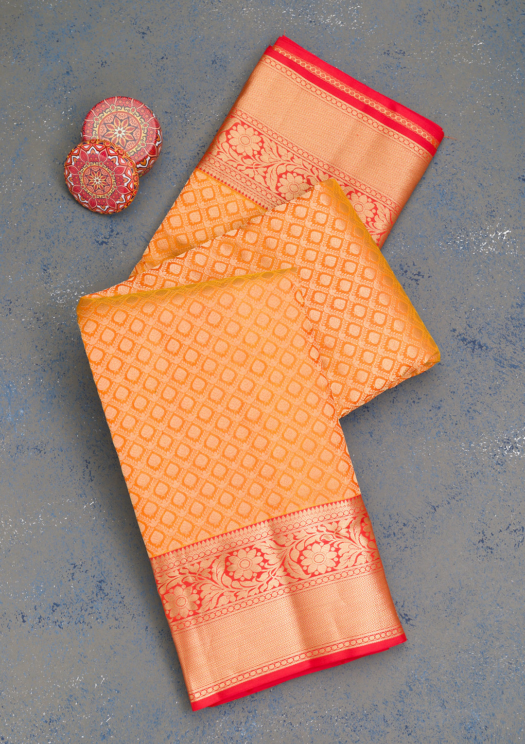 Mustard Zariwork Banarasi Pure Silk Saree