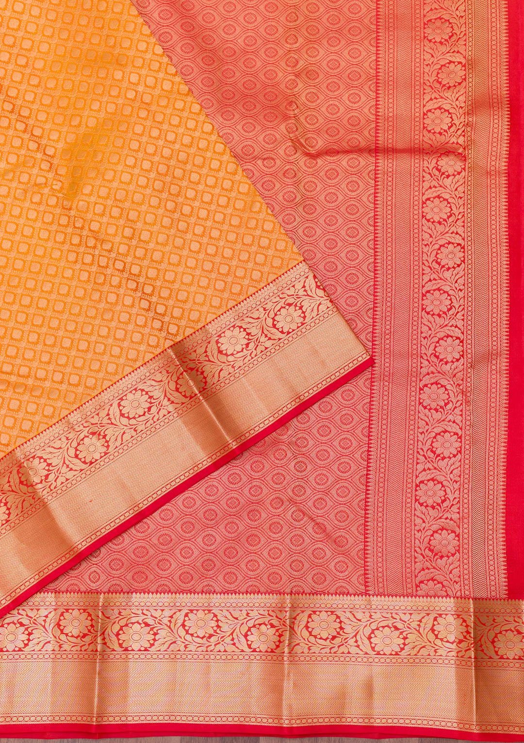 Mustard Zariwork Banarasi Pure Silk Saree