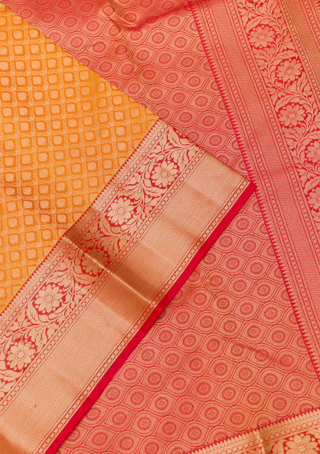 Mustard Zariwork Banarasi Pure Silk Saree