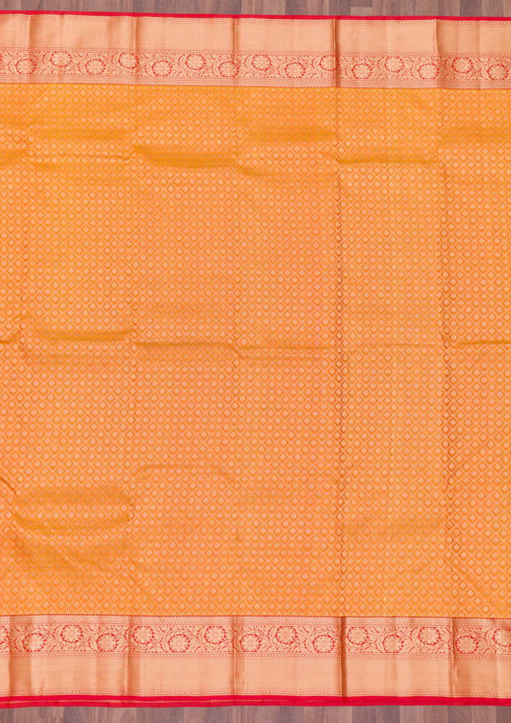 Mustard Zariwork Banarasi Pure Silk Saree